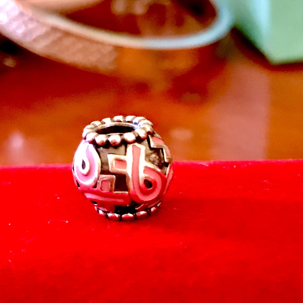 authentic PANDORA CHARM breast cancer ribbon